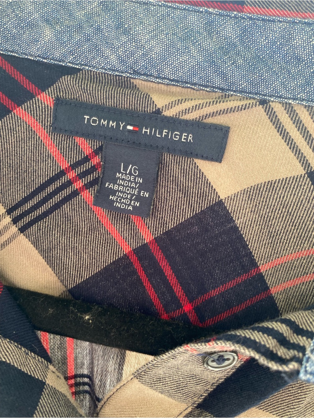 Tommy Hilfiger Plaid Button-Front Shirt Dress with Tie Waist - Picture 2 of 3